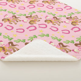 Schattige klein cowgirl patroon sherpa deken