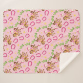 Schattige klein cowgirl patroon sherpa deken (Voorkant (horizontaal))