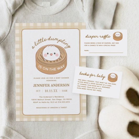 Schattige klein Dumpling Baby shower Kaart