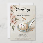 Schattige Klein Dumpling Baby shower met bloemen Kaart (Voorkant)