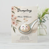 Schattige Klein Dumpling Baby shower met bloemen Kaart (Staand voorkant)