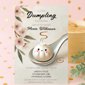 Schattige Klein Dumpling Baby shower met bloemen Kaart