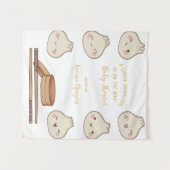 Schattige klein Dumpling Baby shower Wandkleed (Voorkant (horizontaal))