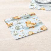 Schattige klein eendspatroon kartonnen onderzetters (Schuin)
