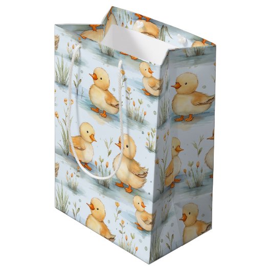 Schattige klein eendspatroon medium cadeauzakje (Achterkant Gekanteld)