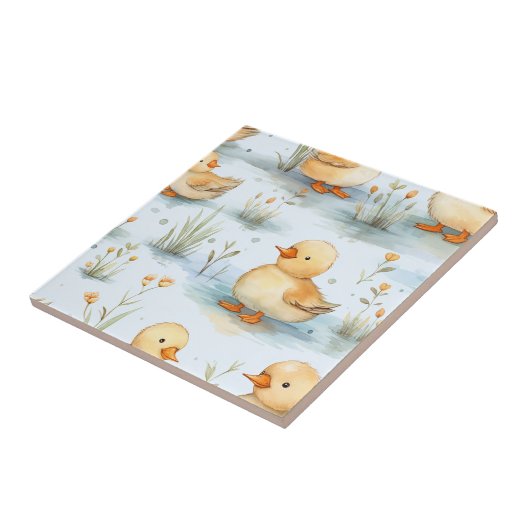 Schattige klein eendspatroon tegeltje (Zijkant)