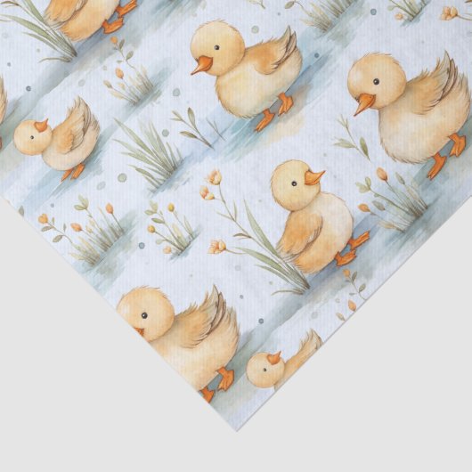 Schattige klein eendspatroon tissuepapier (Detail)