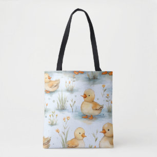 Schattige klein eendspatroon tote bag