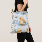 Schattige klein eendspatroon tote bag (Dichtbij)