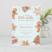 Schattige klein koekje winter kerst Baby shower Kaart (Staand voorkant)