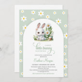 Schattige klein konijntje met daisy spring gendern kaart (Voorkant / Achterkant)