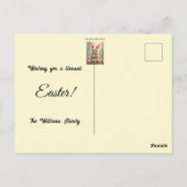 Schattige klein konijntje omringd door bloemen, op briefkaart (Achterkant)