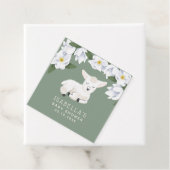 Schattige klein lam genderneutraal Baby shower Bedankjes Labels (In situ)