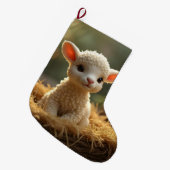 SCHATTIGE KLEIN LAM IN EEN KRIBBE GROTE KERSTSOK (Voorkant (Hangend))