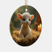 SCHATTIGE KLEIN LAM IN EEN KRIBBE KERAMISCH ORNAMENT (Rechts)