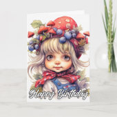 Schattige klein land Boerderij meisje Kaart (Voorkant)