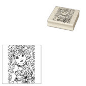 SCHATTIGE KLEIN LIEVEHEERSBEESTJE MET HARTBOEKET, RUBBERSTEMPEL (Gestempeld)