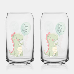 Schattige "Klein Maar Moedig" Dinosaur Blikvorm Glas