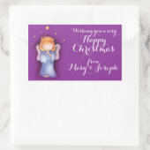 Schattige klein meisje bidden kunst naam kerst cad rechthoekige sticker (Tas)