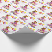 Schattige klein meisje cadeaupapier (Hoek)