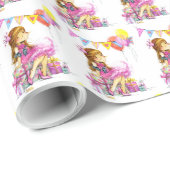 Schattige klein meisje cadeaupapier (Rol Hoek)