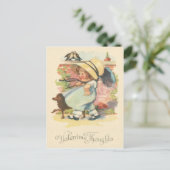 Schattige klein meisje hond paraplu hart duif briefkaart (Staand voorkant)