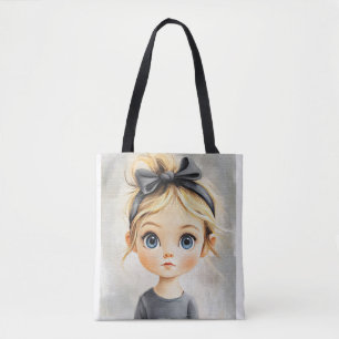Schattige klein meisje met mooie ogen V1 Tote Bag