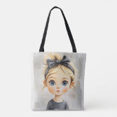Schattige klein meisje met mooie ogen V1 Tote Bag (Achterkant)