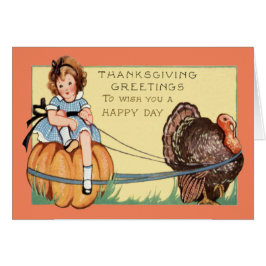 Schattige klein meisje rijden op een pompoen Turki