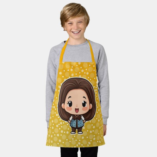 Schattige klein meisje schort (Gedragen)