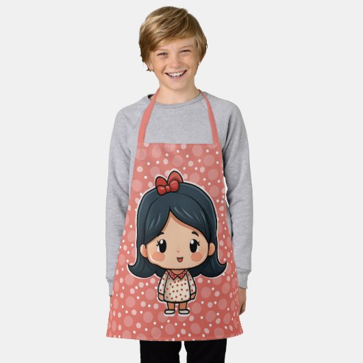 Schattige klein meisje schort (Gedragen)