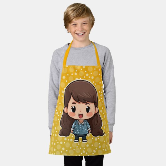 Schattige klein meisje schort (Gedragen)