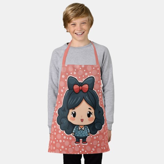 Schattige klein meisje schort (Gedragen)