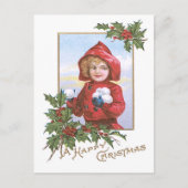 Schattige klein meisje sneeuwballen Holly Briefkaart (Voorkant)