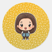 Schattige klein meisje sticker (Voorkant)