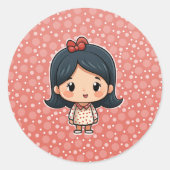 Schattige klein meisje sticker (Voorkant)