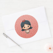 Schattige klein meisje sticker (Envelop)