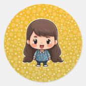 Schattige klein meisje sticker (Voorkant)