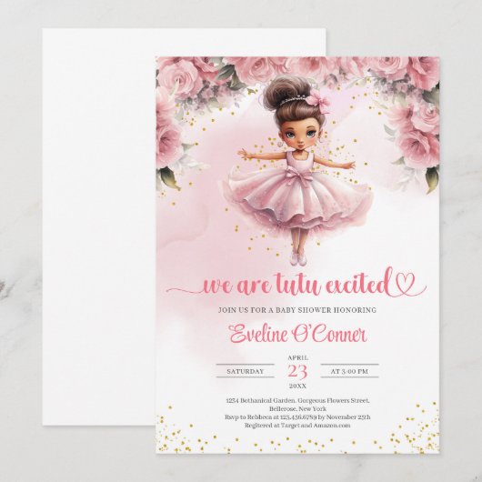 Schattige klein meisje tutu ballerina jurk Baby sh Kaart (Voorkant / Achterkant)