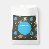 Schattige klein Monster krijtbord thema Verjaardag Bedankzakje (Voorkant)