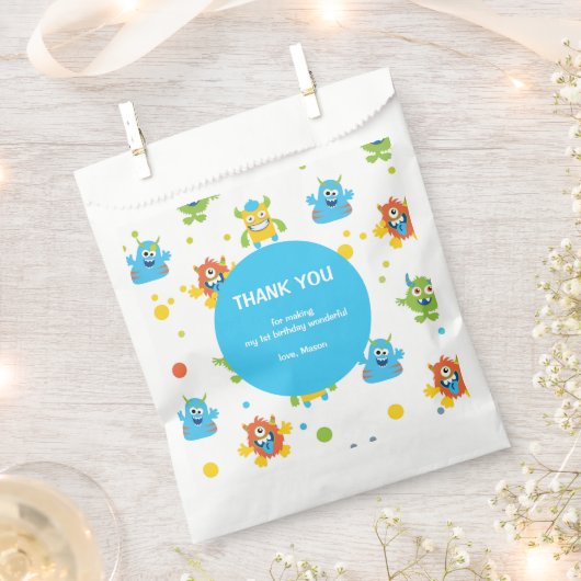 Schattige klein Monster thema Verjaardagsfeest Bedankzakje (Geknipt)