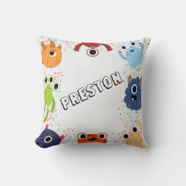 Schattige klein monster verjaardagsfeestje voor al kussen