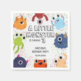 Schattige klein monster verjaardagsfeestje voor al servet
