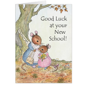 Schattige klein Muisje Good Luck Nieuwe School