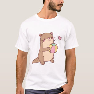 Schattige klein otterspel met strandbal t-shirt