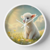 Schattige klein paaslam in een bloemenweidekwekeri (Voorkant)