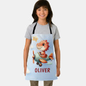 Schattige klein piloot dinosaurus vliegend vliegtu schort (Insitu)