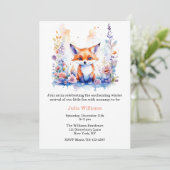 SCHATTIGE KLEIN PLUIZIG BABY FOX BLOEMIG BABY SHOW KAART (Staand voorkant)