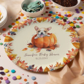 Schattige klein pompoen Baby shower feest Papieren Bordje