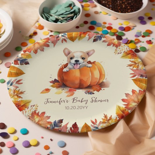 Schattige klein pompoen Baby shower feest Papieren Bordje